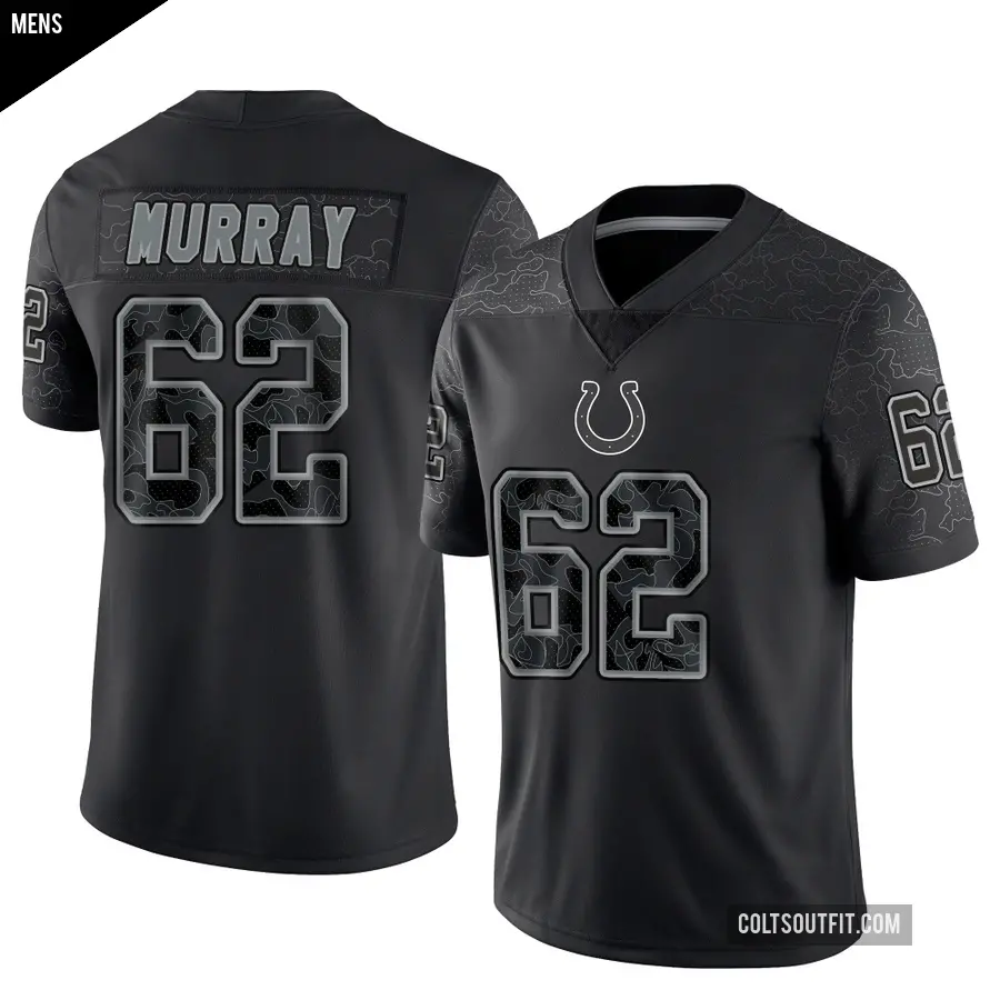 Men's Indianapolis Colts ＃62 Bill Murray Black Limited Reflective Jersey