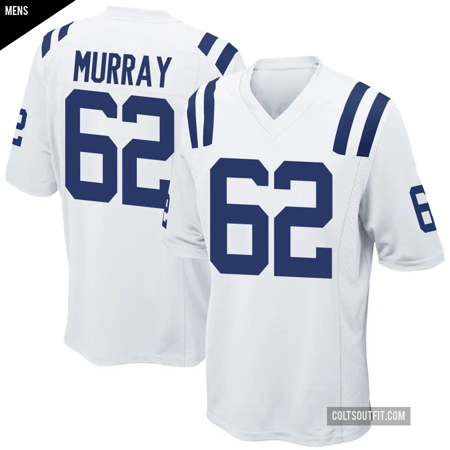 Men's Indianapolis Colts ＃62 Bill Murray White Game Jersey