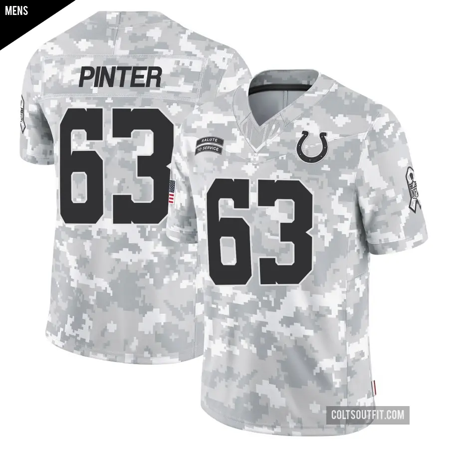 Men's Indianapolis Colts ＃63 Danny Pinter Arctic Camo Limited 2024 Salute to Service Jersey