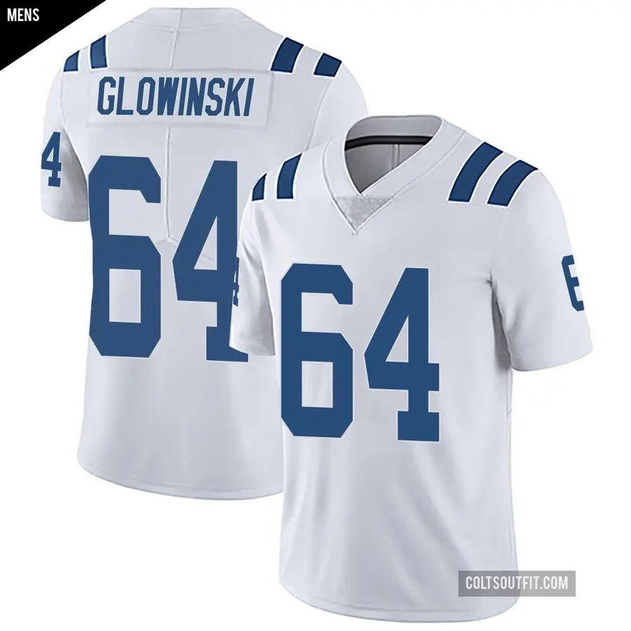 Men's Indianapolis Colts ＃64 Mark Glowinski White Limited Vapor Untouchable Jersey