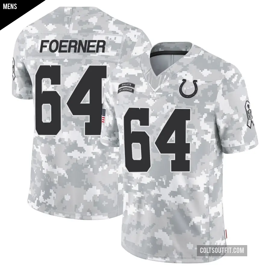 Men's Indianapolis Colts ＃64 Marshall Foerner Arctic Camo Limited 2024 Salute to Service Jersey