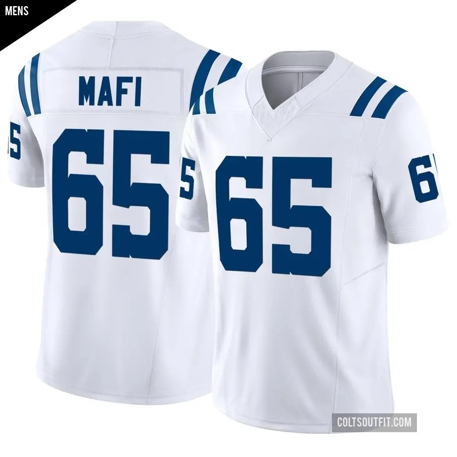 Men's Indianapolis Colts ＃65 Atonio Mafi White Limited Vapor F.U.S.E. Jersey