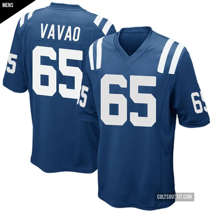 Men's Indianapolis Colts ＃65 Mose Vavao Royal Blue Game Team Color Jersey