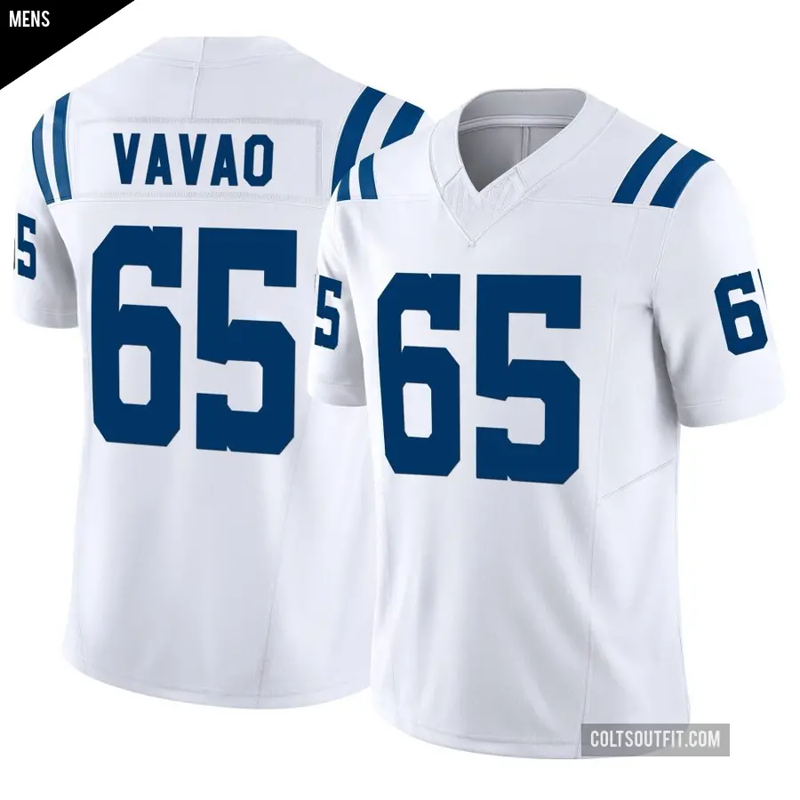 Men's Indianapolis Colts ＃65 Mose Vavao White Limited Vapor F.U.S.E. Jersey