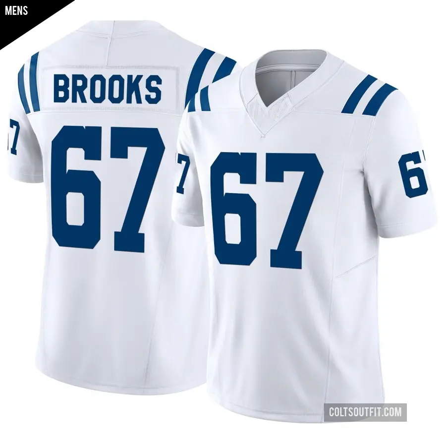 Men's Indianapolis Colts ＃67 Mason Brooks White Limited Vapor F.U.S.E. Jersey