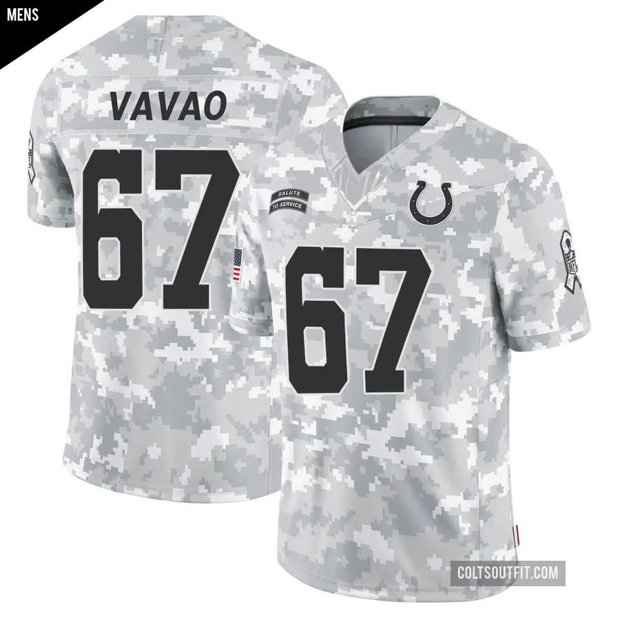 Men's Indianapolis Colts ＃67 Mose Vavao Arctic Camo Limited 2024 Salute to Service Jersey