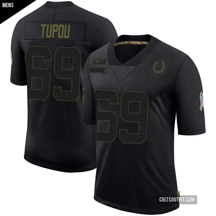 Men's Indianapolis Colts ＃69 Josh Tupou Black Limited 2020 Salute To Service Jersey