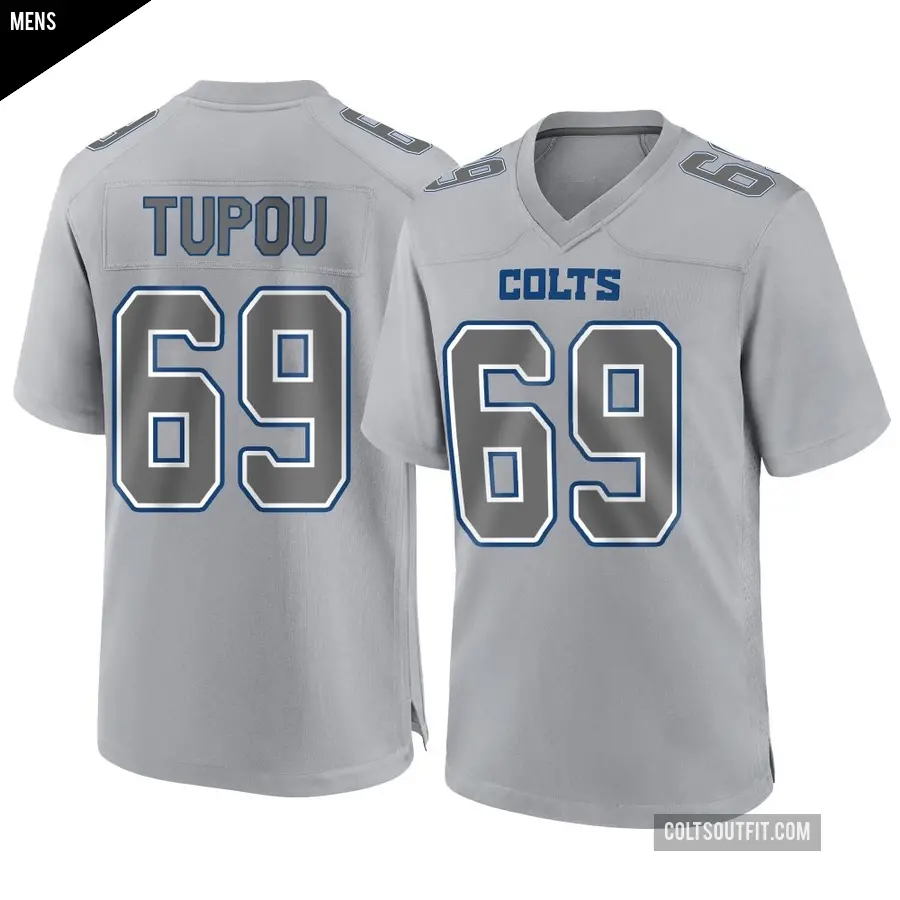 Men's Indianapolis Colts ＃69 Josh Tupou Gray Game Atmosphere Fashion Jersey