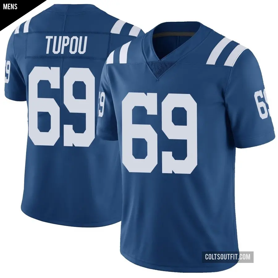 Men's Indianapolis Colts ＃69 Josh Tupou Royal Limited Color Rush Vapor Untouchable Jersey