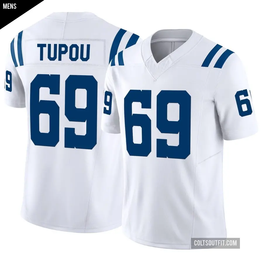 Men's Indianapolis Colts ＃69 Josh Tupou White Limited Vapor F.U.S.E. Jersey