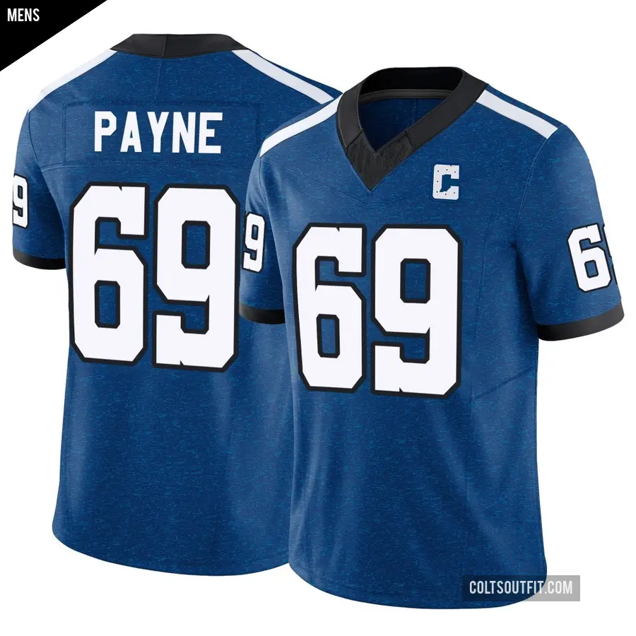 Men's Indianapolis Colts ＃69 Pheldarius Payne Royal Limited Indiana Nights Alternate Vapor F.U.S.E. Jersey