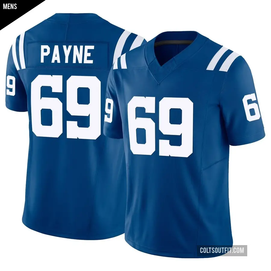 Men's Indianapolis Colts ＃69 Pheldarius Payne Royal Limited Vapor F.U.S.E. Jersey