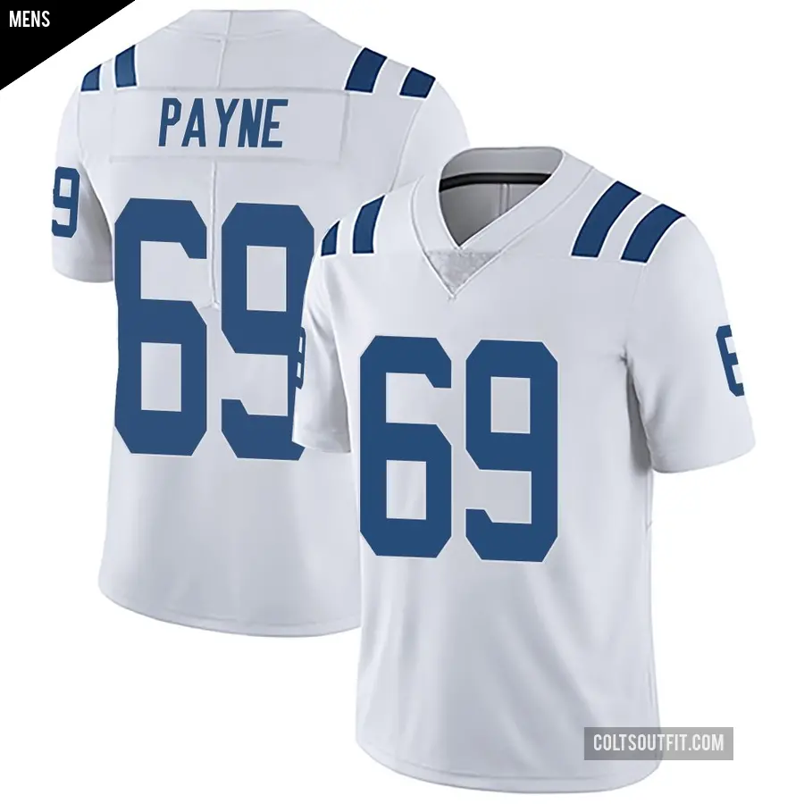 Men's Indianapolis Colts ＃69 Pheldarius Payne White Limited Vapor Untouchable Jersey