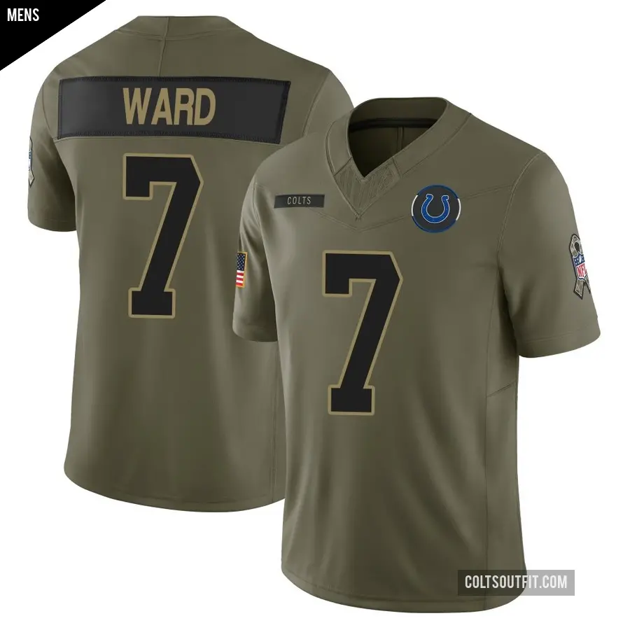 Men's Indianapolis Colts ＃7 Charvarius Ward Olive Limited Sr. 2025 Salute to Service Jersey