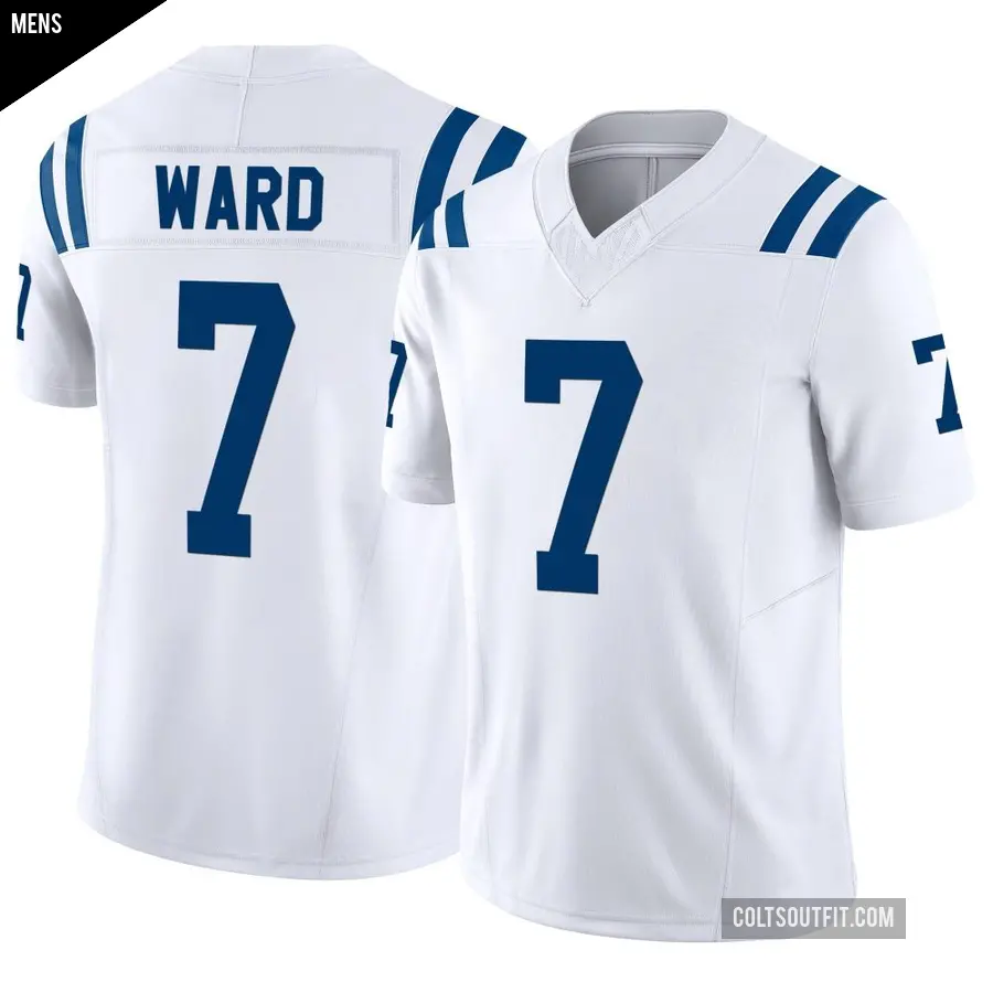 Men's Indianapolis Colts ＃7 Charvarius Ward White Limited Vapor F.U.S.E. Jersey