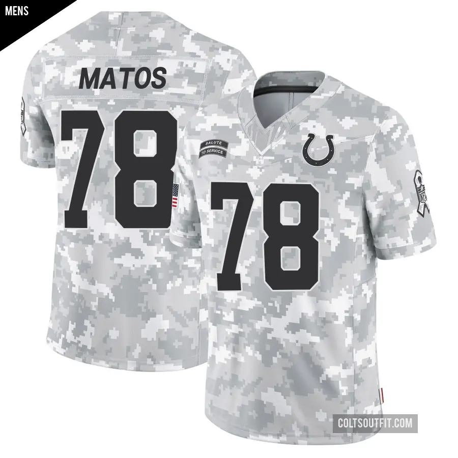 Men's Indianapolis Colts ＃78 Bayron Matos Arctic Camo Limited 2024 Salute to Service Jersey