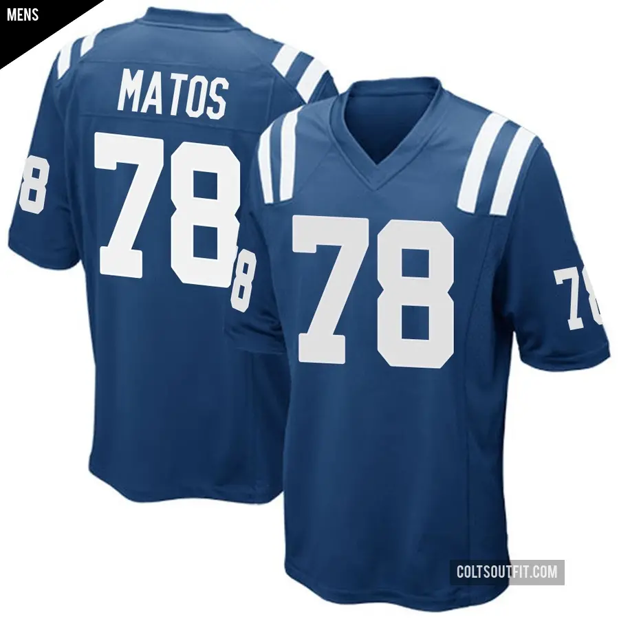 Men's Indianapolis Colts ＃78 Bayron Matos Royal Blue Game Team Color Jersey
