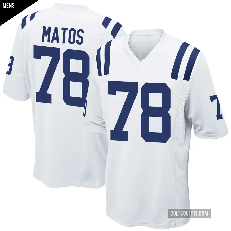 Men's Indianapolis Colts ＃78 Bayron Matos White Game Jersey