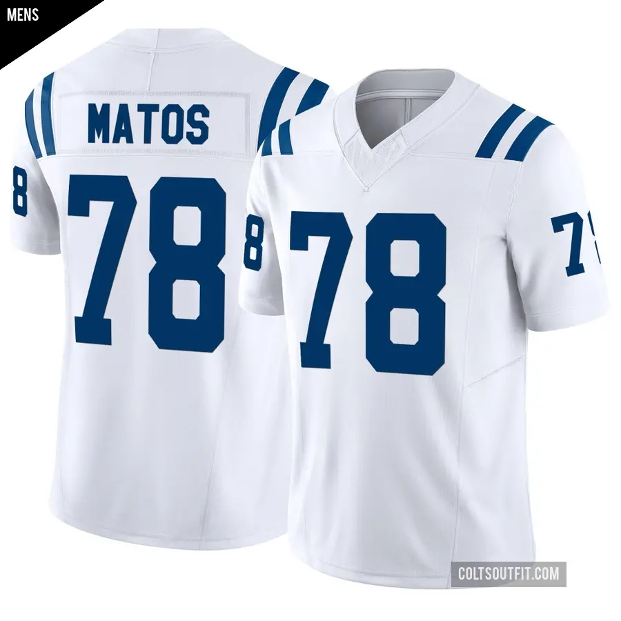 Men's Indianapolis Colts ＃78 Bayron Matos White Limited Vapor F.U.S.E. Jersey