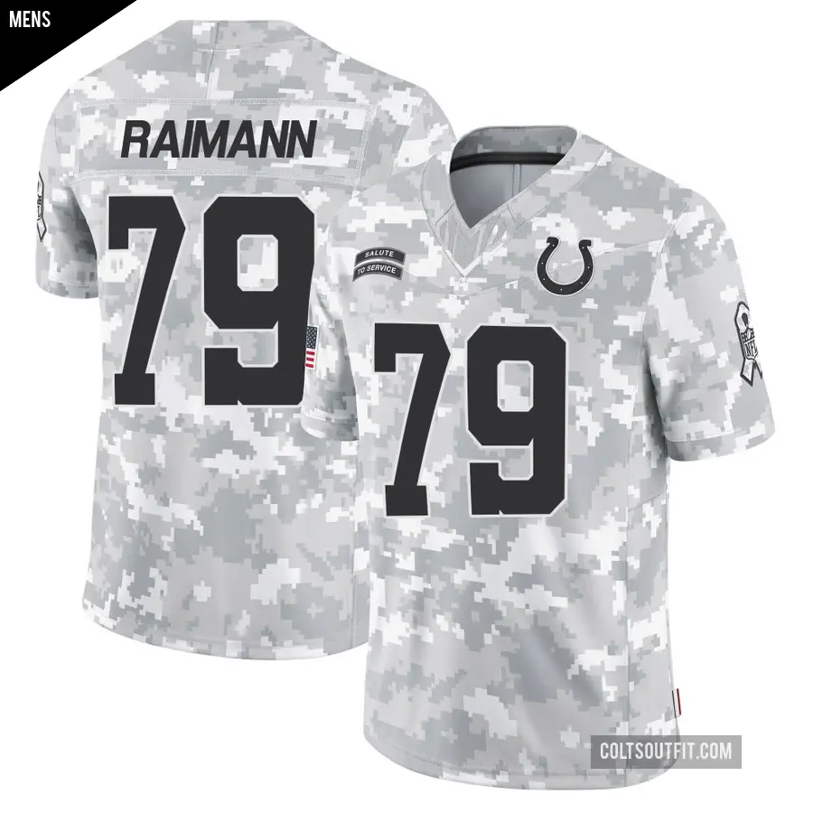 Men's Indianapolis Colts ＃79 Bernhard Raimann Arctic Camo Limited 2024 Salute to Service Jersey