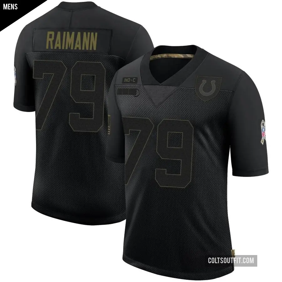 Men's Indianapolis Colts ＃79 Bernhard Raimann Black Limited 2020 Salute To Service Jersey