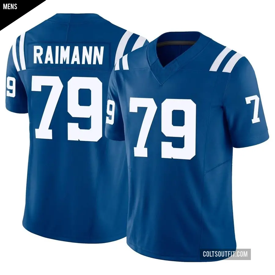 Men's Indianapolis Colts ＃79 Bernhard Raimann Royal Limited Vapor F.U.S.E. Jersey