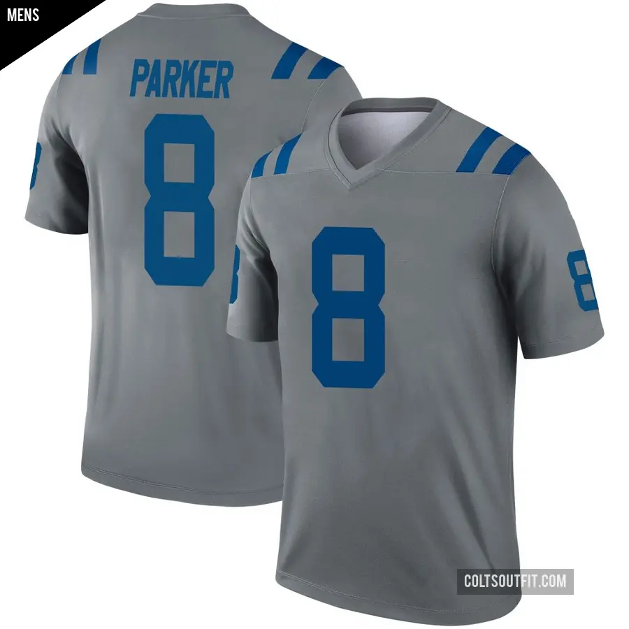 Men's Indianapolis Colts ＃8 Landon Parker Gray Legend Inverted Jersey