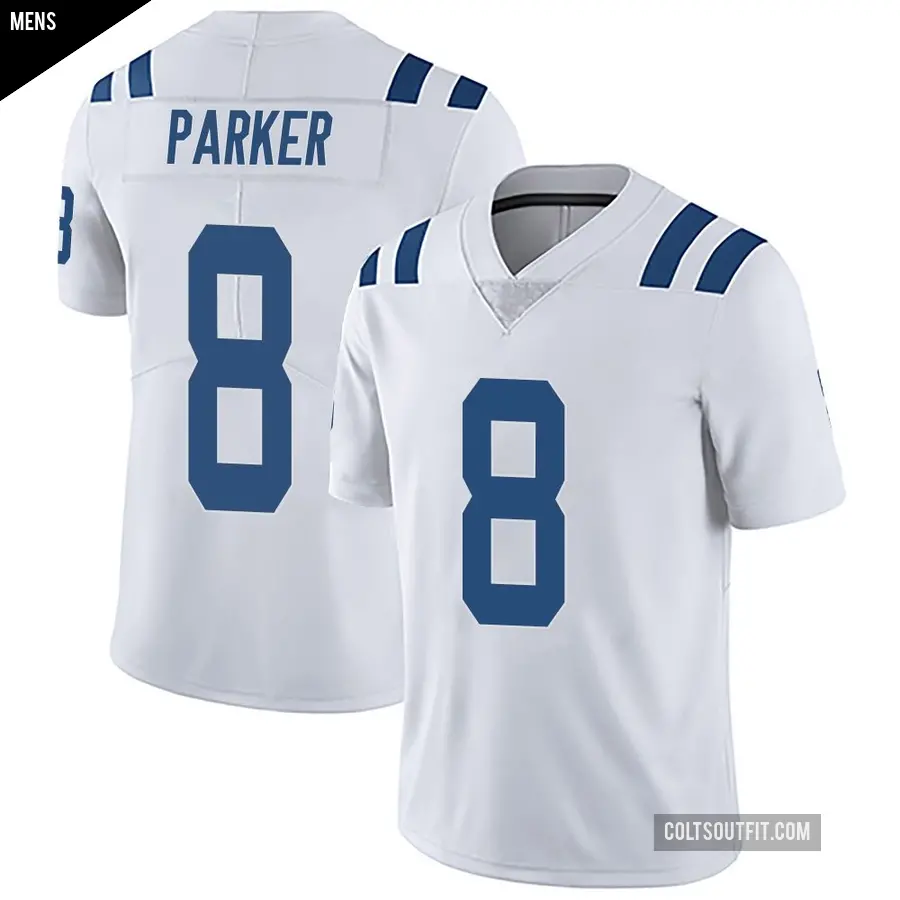 Men's Indianapolis Colts ＃8 Landon Parker White Limited Vapor Untouchable Jersey