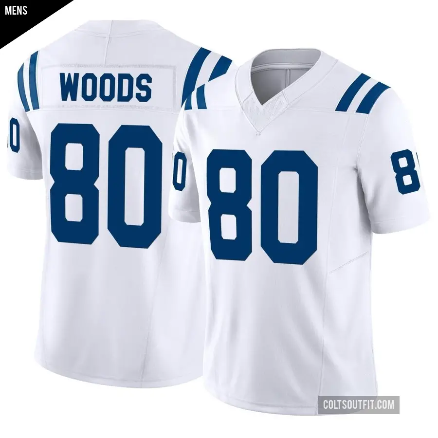 Men's Indianapolis Colts ＃80 Jelani Woods White Limited Vapor F.U.S.E. Jersey