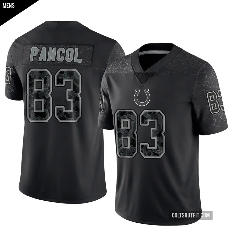Men's Indianapolis Colts ＃83 Eli Pancol Black Limited Reflective Jersey
