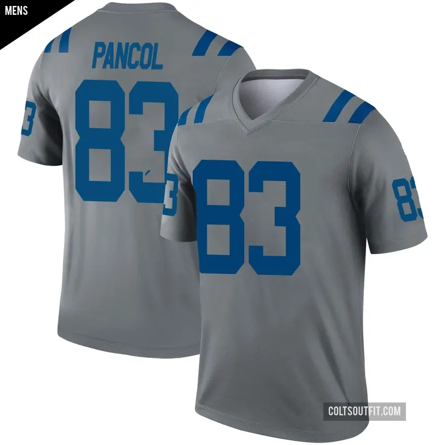 Men's Indianapolis Colts ＃83 Eli Pancol Gray Legend Inverted Jersey