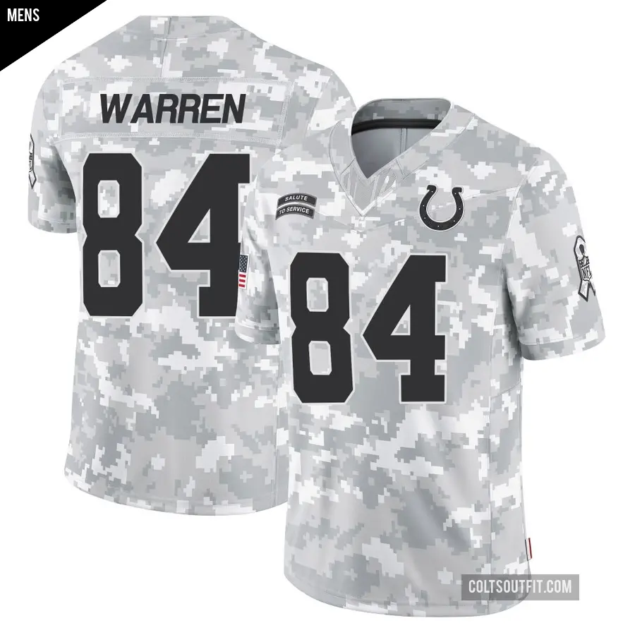 Men's Indianapolis Colts ＃84 Tyler Warren Arctic Camo Limited 2024 Salute to Service Jersey