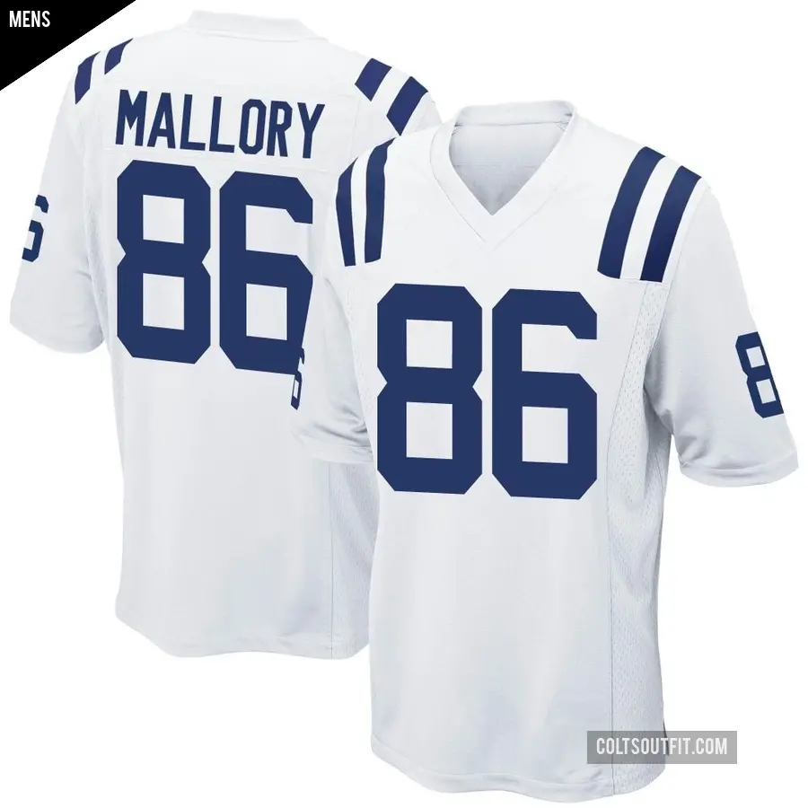 Men's Indianapolis Colts ＃86 Will Mallory White Game Jersey