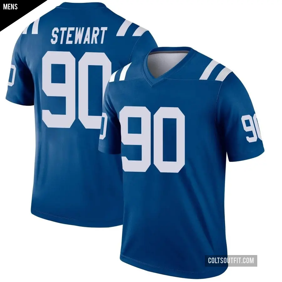 Men's Indianapolis Colts ＃90 Grover Stewart Royal Legend Jersey
