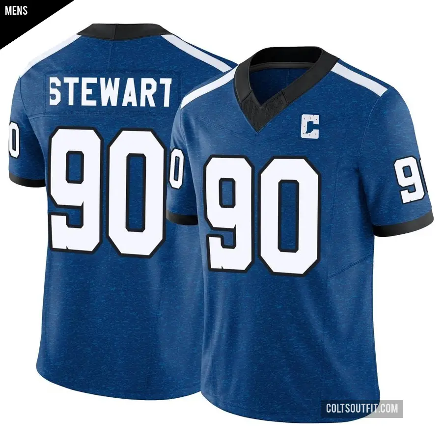 Men's Indianapolis Colts ＃90 Grover Stewart Royal Limited Indiana Nights Alternate Vapor F.U.S.E. Jersey