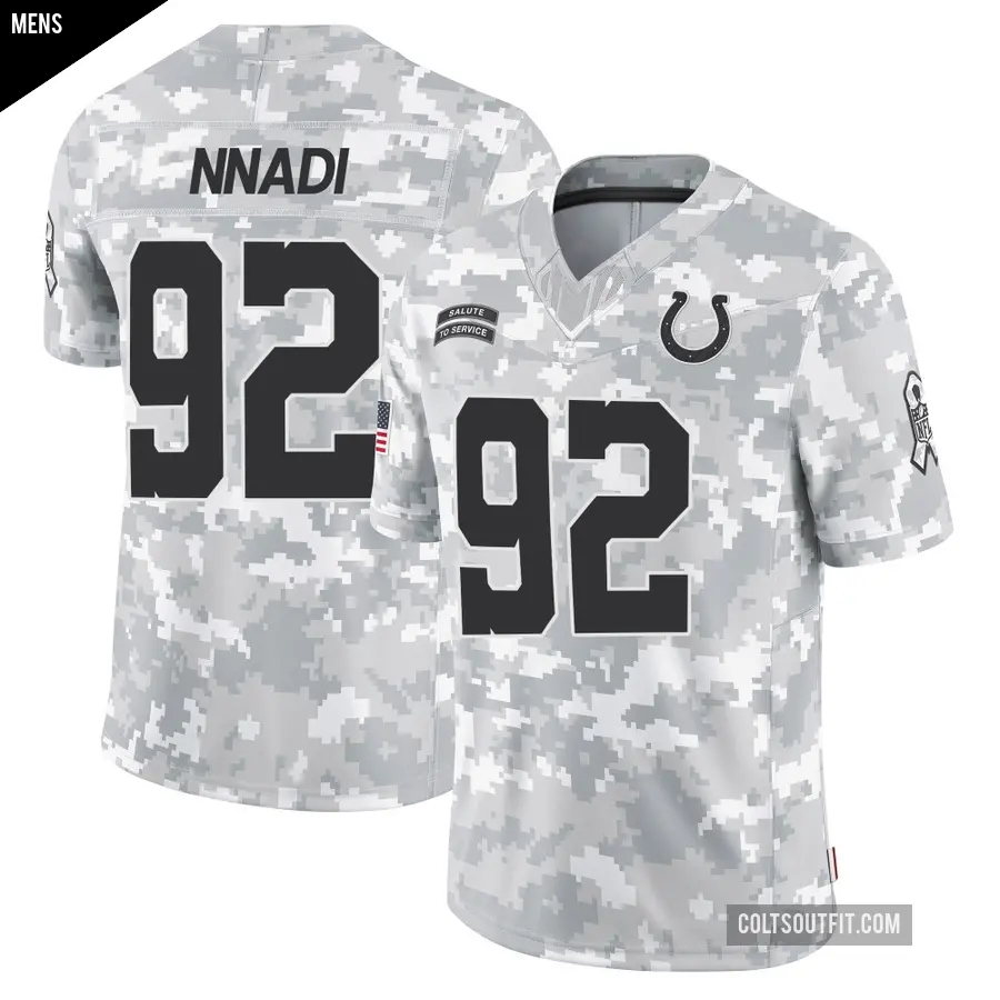 Men's Indianapolis Colts ＃92 Derrick Nnadi Arctic Camo Limited 2024 Salute to Service Jersey
