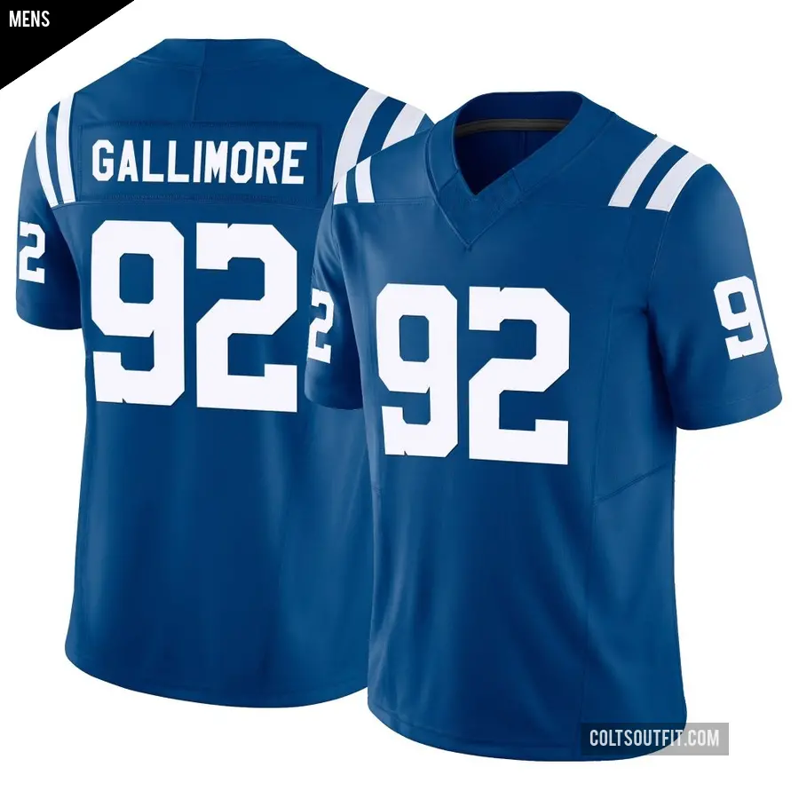 Men's Indianapolis Colts ＃92 Neville Gallimore Royal Limited Vapor F.U.S.E. Jersey