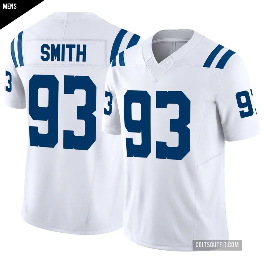 Men's Indianapolis Colts ＃93 Tim Smith White Limited Vapor F.U.S.E. Jersey
