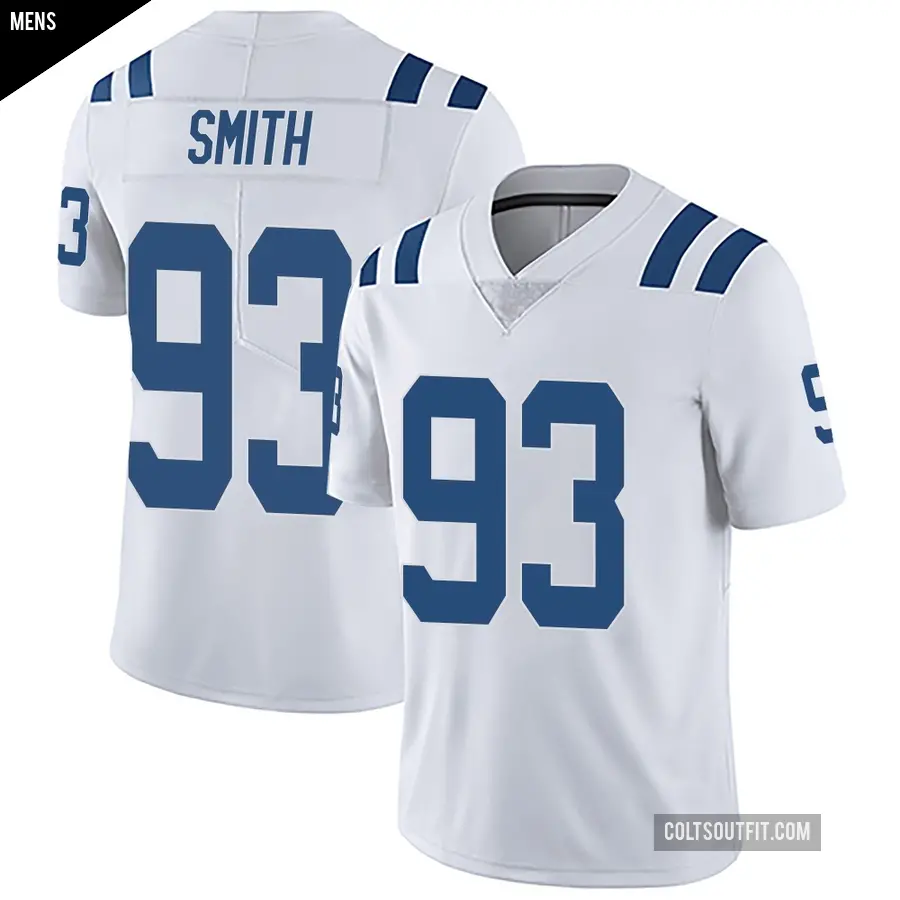 Men's Indianapolis Colts ＃93 Tim Smith White Limited Vapor Untouchable Jersey