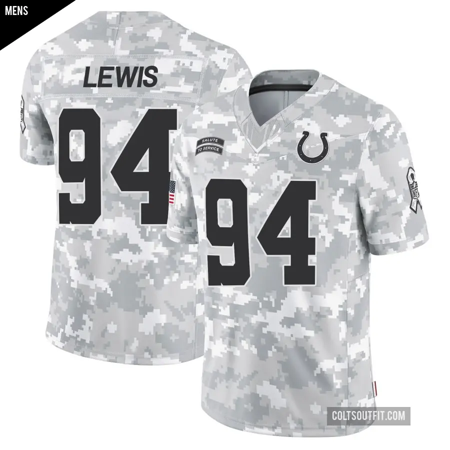 Men's Indianapolis Colts ＃94 Tyquan Lewis Arctic Camo Limited 2024 Salute to Service Jersey