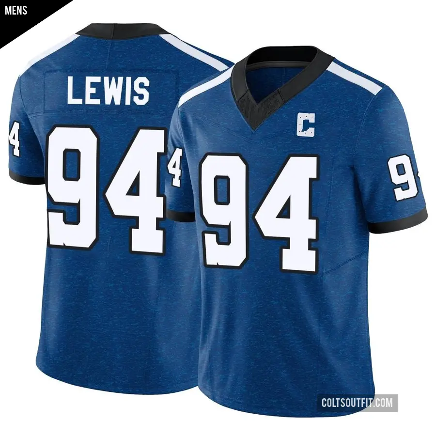 Men's Indianapolis Colts ＃94 Tyquan Lewis Royal Limited Indiana Nights Alternate Vapor F.U.S.E. Jersey
