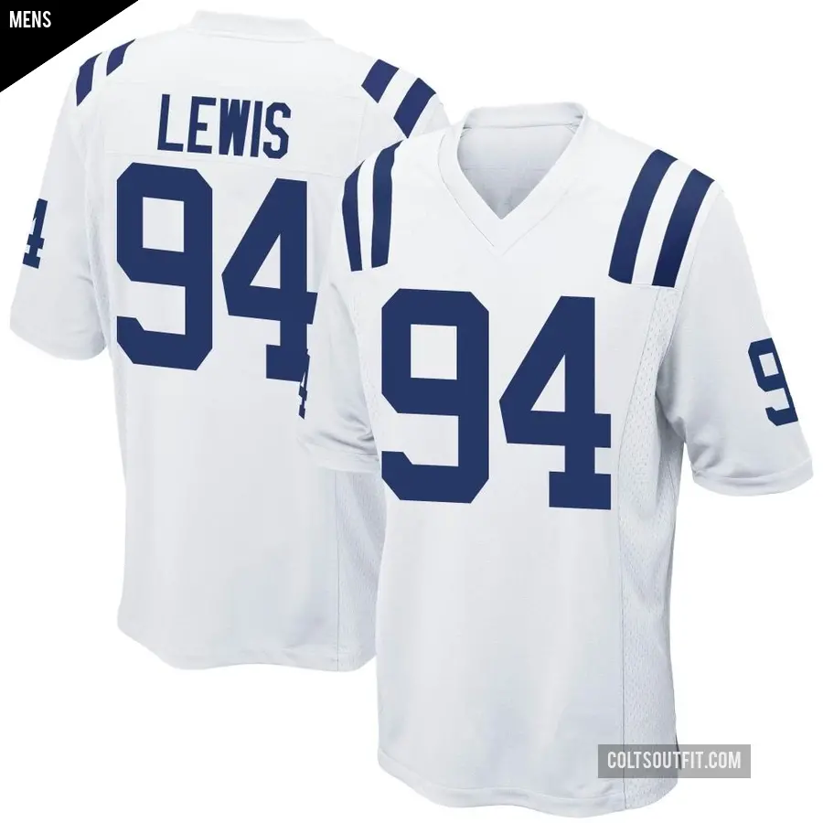 Men's Indianapolis Colts ＃94 Tyquan Lewis White Game Jersey
