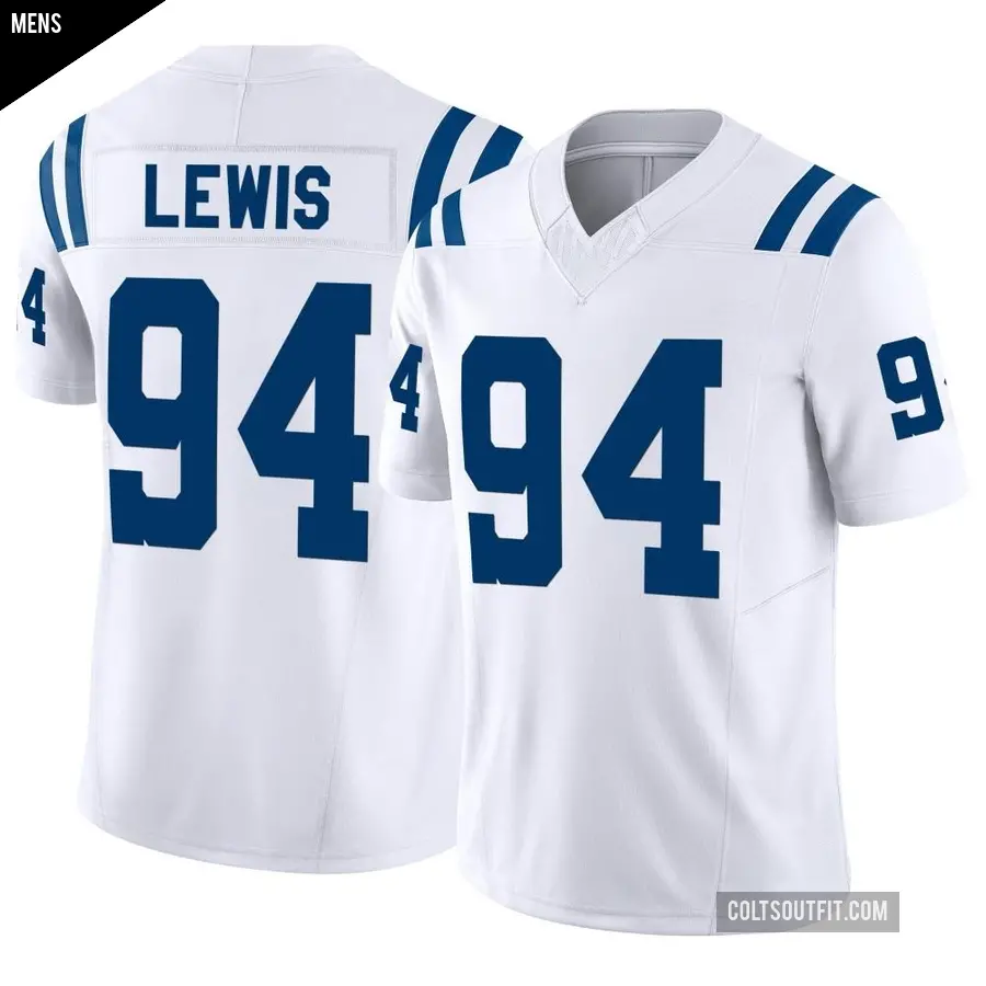 Men's Indianapolis Colts ＃94 Tyquan Lewis White Limited Vapor F.U.S.E. Jersey