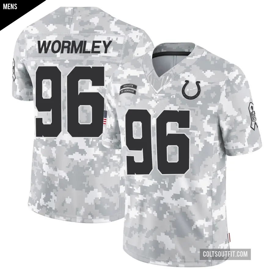 Men's Indianapolis Colts ＃96 Chris Wormley Arctic Camo Limited 2024 Salute to Service Jersey