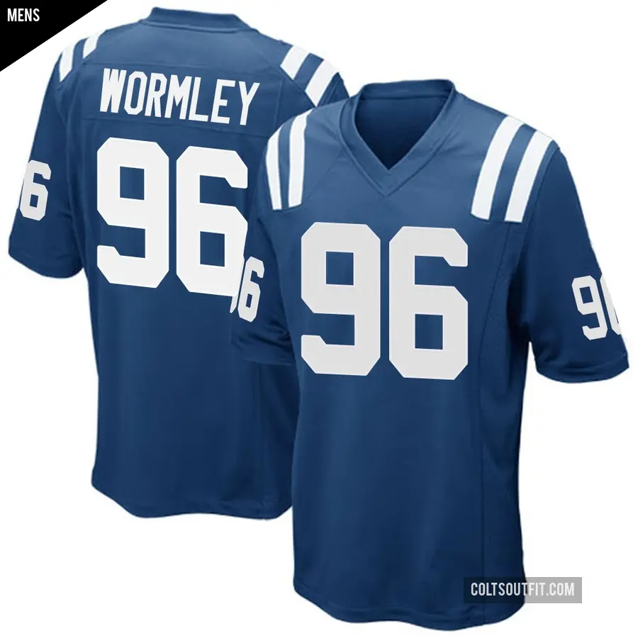 Men's Indianapolis Colts ＃96 Chris Wormley Royal Blue Game Team Color Jersey