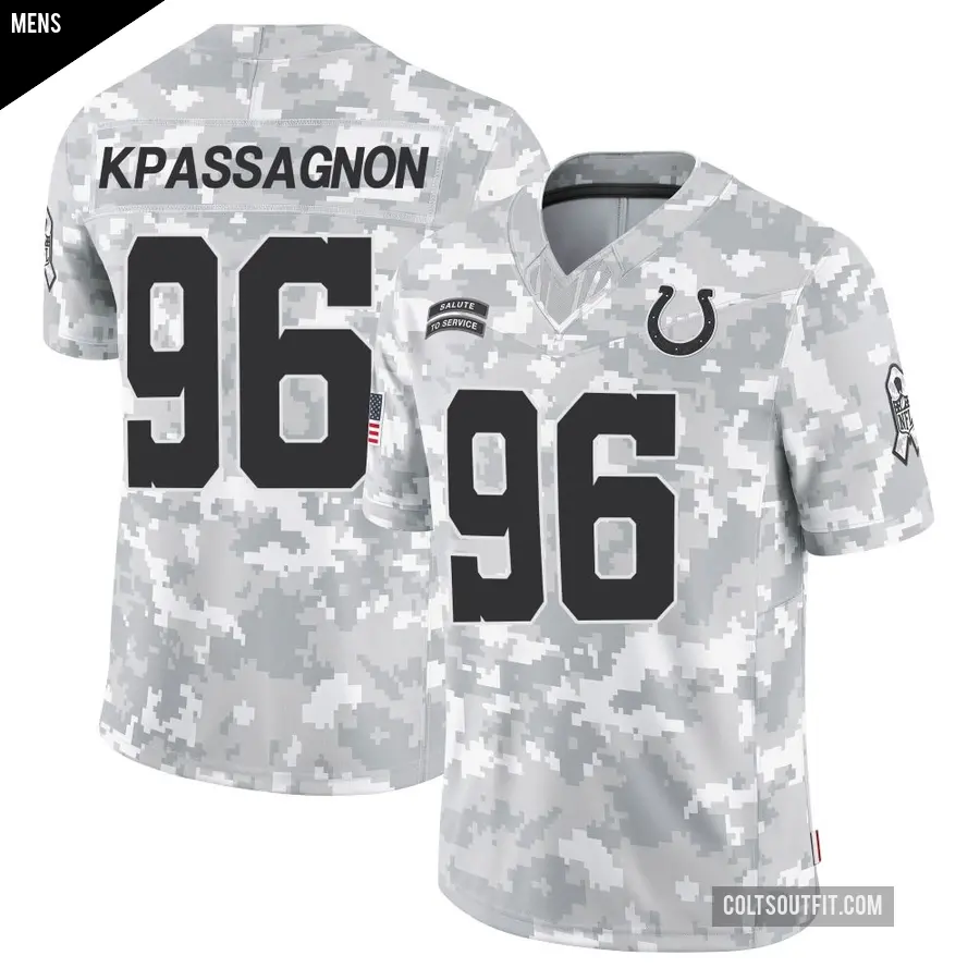 Men's Indianapolis Colts ＃96 Tanoh Kpassagnon Arctic Camo Limited 2024 Salute to Service Jersey