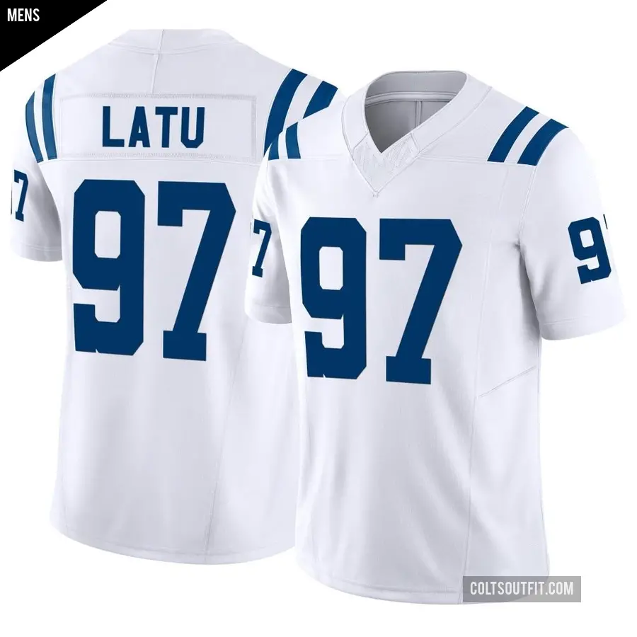 Men's Indianapolis Colts ＃97 Laiatu Latu White Limited Vapor F.U.S.E. Jersey
