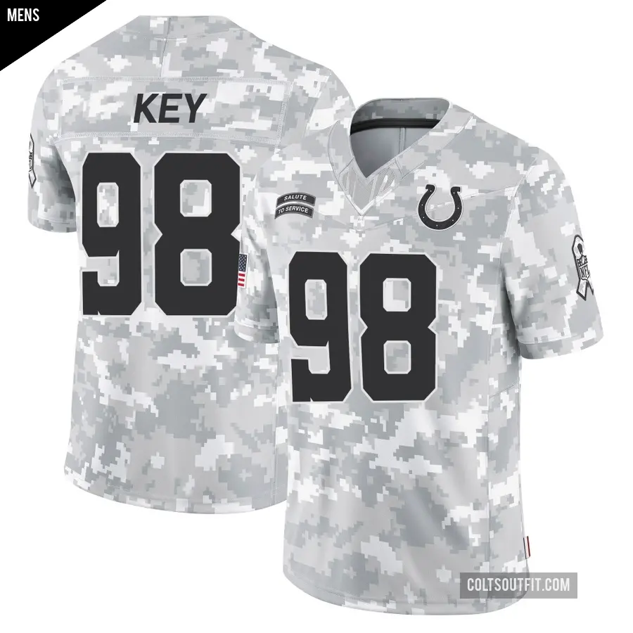 Men's Indianapolis Colts ＃98 Arden Key Arctic Camo Limited 2024 Salute to Service Jersey