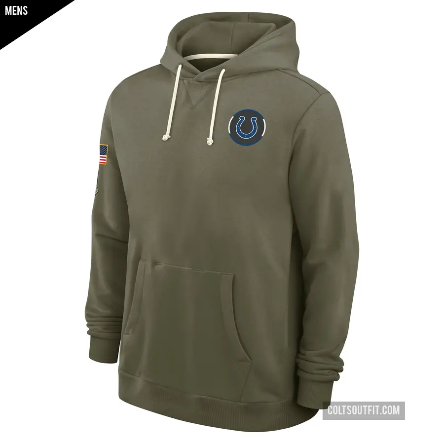 Men's Indianapolis Colts Olive 2025 Salute to Service Sideline Hoodie