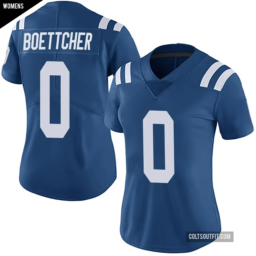 Women's Indianapolis Colts ＃0 Bryce Boettcher Royal Limited Team Color Vapor Untouchable Jersey